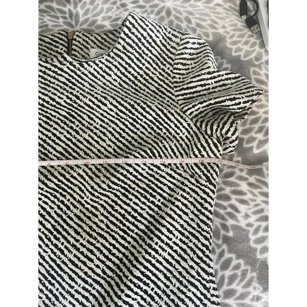 Calvin Klein Tweed Sheath Dress sz 4 Small Office Chic Striped Preppy Minimalist - Image 6