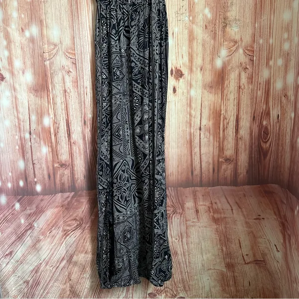Element Eden Black Dot Paisley Print Spaghetti Strap Strapless Maxi Dress Size L - Image 7