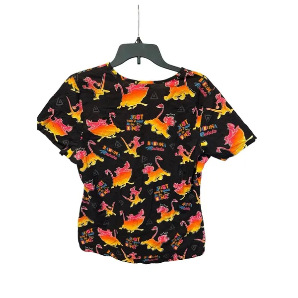 DISNEY Lion King ladies medical Vet Tech Nurse SCRUB shirt top Size Medium - Image 2