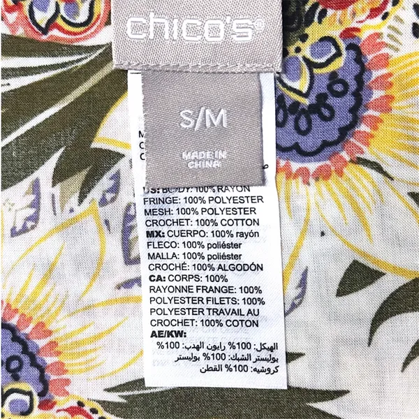 Chico’s Multicolored Floral Paisley Poncho w/Crochet & Mesh Trim Sz S/M $99 - Image 4