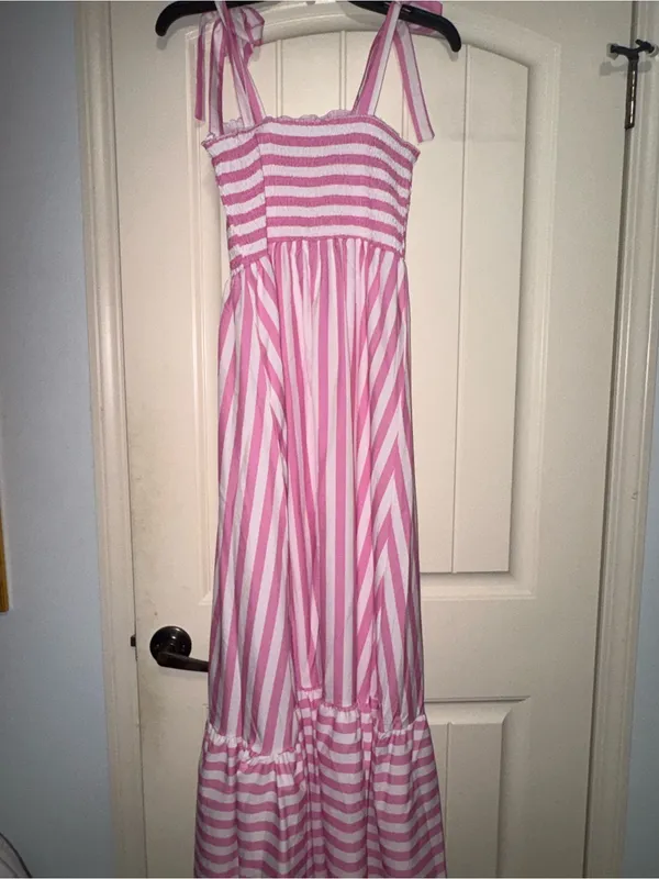 SHEIN Pink and White Striped Maxi Dress - Image 2