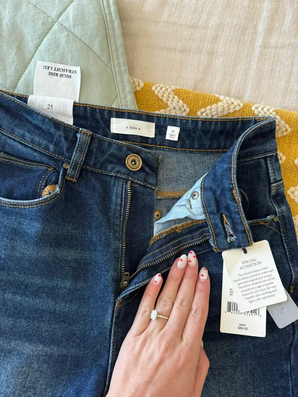 A loves A High Rise Straight Leg Blue Jeans - Image 4