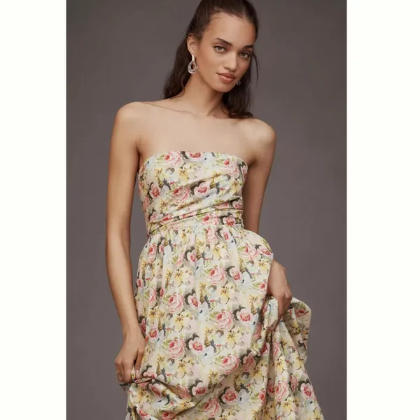 Anthropologie En Saison Cairo Strapless Midi Dress - Image 3