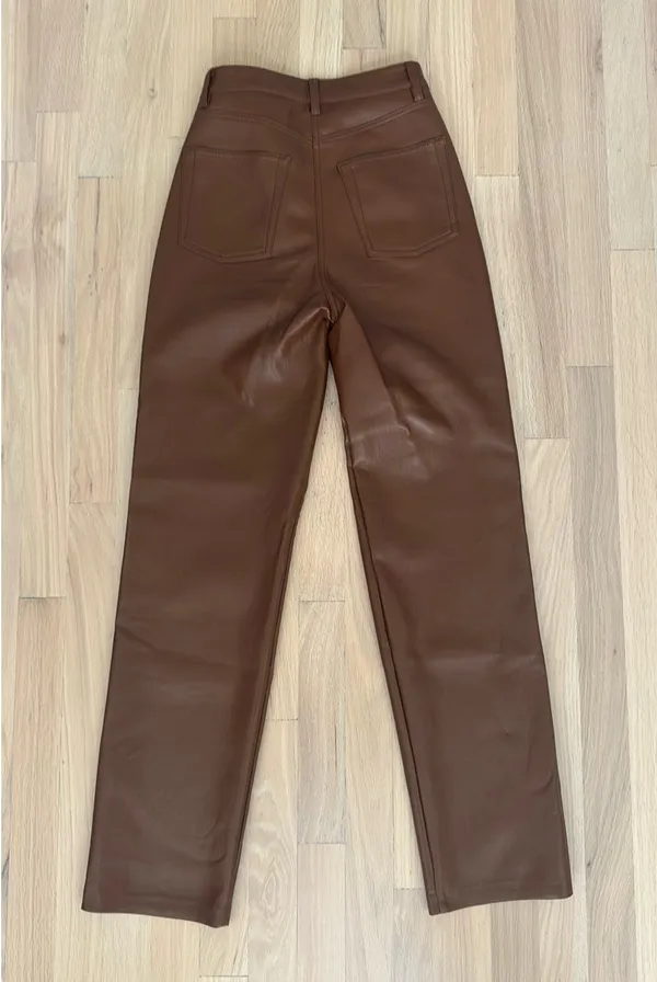 Wilfred Aritzia Brown Leather Pants - Image 3