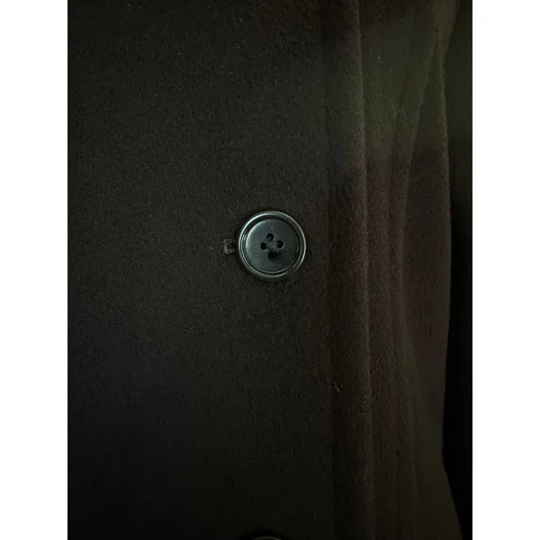Vintage Calvin Klein 100% Merino Wool Chocolate Brown Double-Breasted Peacoat - Image 8