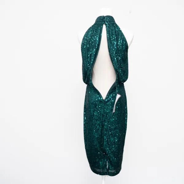 Eliza J Sequin Emerald Mock Neck Cocktail Dress‎ - Image 14