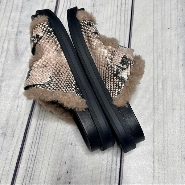 Aerosoles Olivia Snakeskin Platform Sandals Women’s Size‎ 6 Fur Lined - Image 9