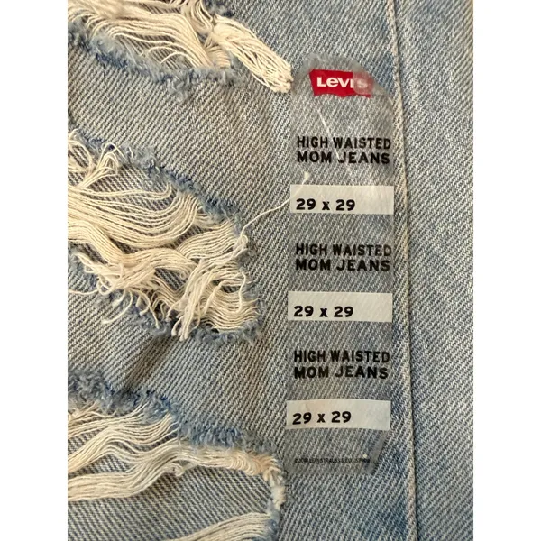 NWT Levi's High Waisted Mom Jeans Distressed Light Wash W29 L29 Grunge Y2K - Image 8