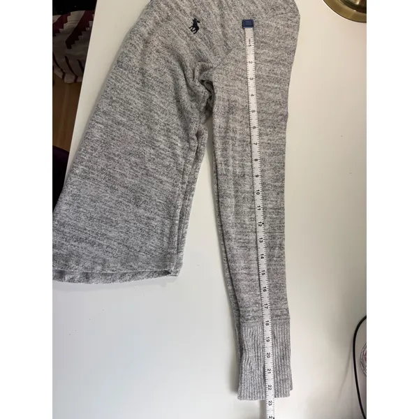 Abercrombie & Fitch Soft A&F Cozy Grey Marl Heathered Henley‎ Long Sleeve Small - Image 9