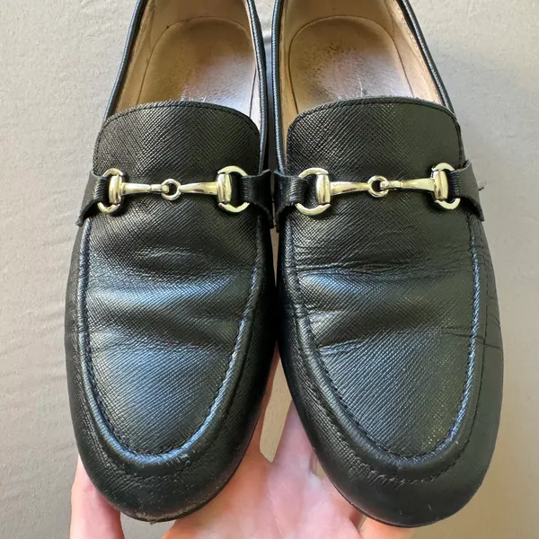 Sage Leather Buckle Loafers - Image 5