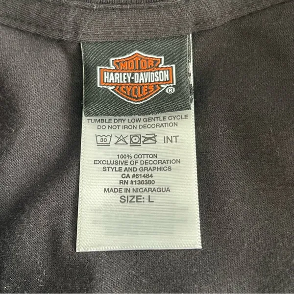 Harley Davidson Black Tee Shirt Women’s Size L Bratislava Slovakia Round Neck - Image 7