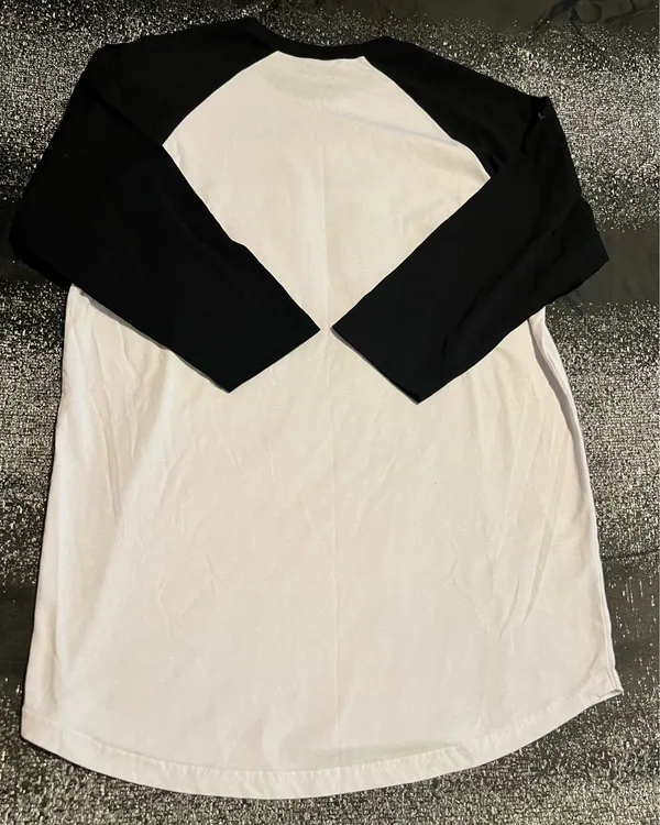 Womens lg Texas Southern University TSU Raglan Baseball Tee Shirt- White & Black - Image 2