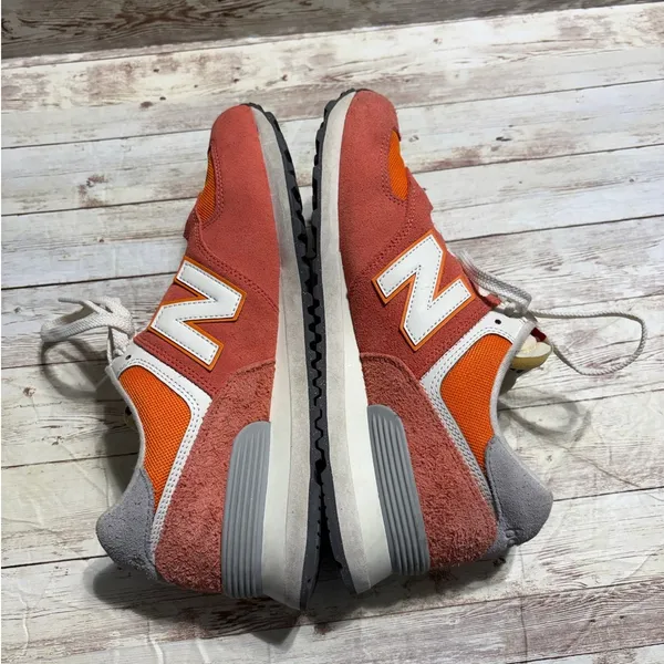 New Balance 574 Gulf Red Sneakers Women's Size 9M Orange Athletic Lace Up - Image 7