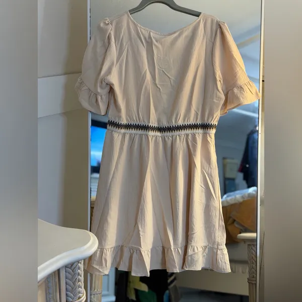 NEW Swimsuit Cover Up Short Sleeve Coverup Beach Dress Pockets M - Image 2