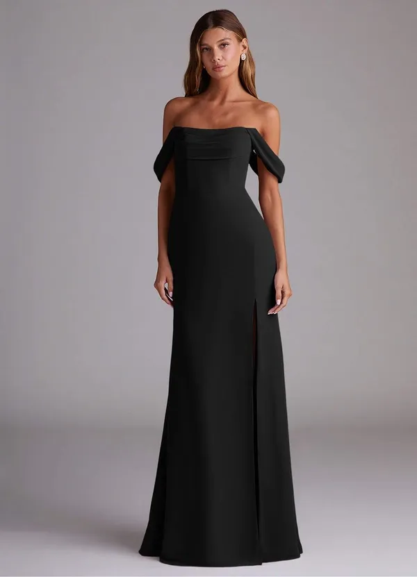 ✨Azazie Black A-Line Off the Shoulder Chiffon Convertible Sz A2 Dress✨ - Image 2