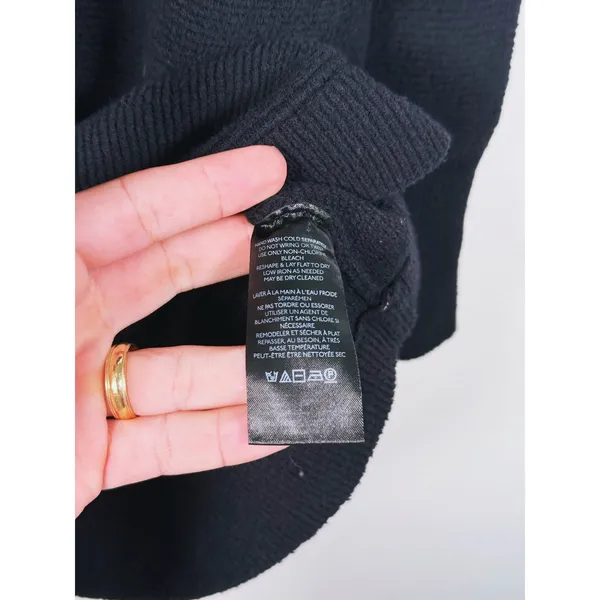 Free People Ottoman Slouchy Sweater Pullover Size M Black Oversized Lagen Fall - Image 10