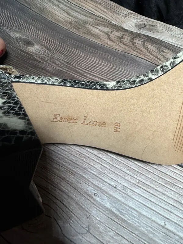 Essex Lane Leather Ankle Strap Snake Print Sandals US 6 - Image 5