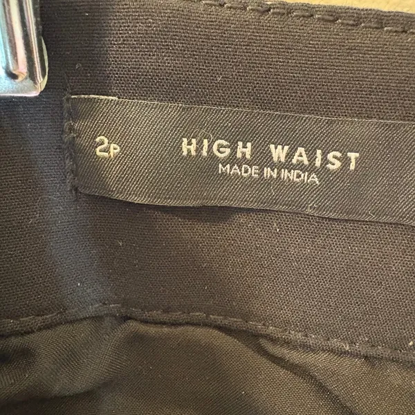 LOFT Petites Black‎ High Waist Button Fly Cropped Wide Leg Pants Size 2P - Image 6