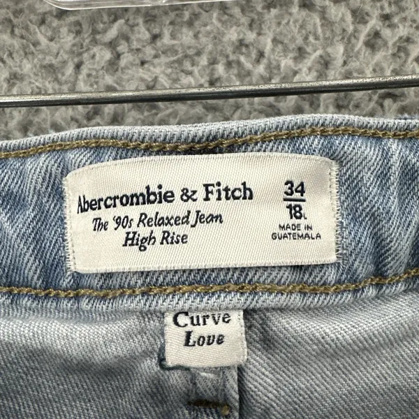 Abercrombie & Fitch The 90s Relaxed Jean High Rise Curve Love Women's 18/34 x 33 - Image 3