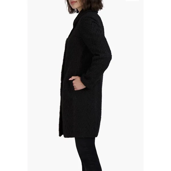 Laundry by Shelli Segal Chunky Knit Black Boucle Coat Size XS Collared - Image 5