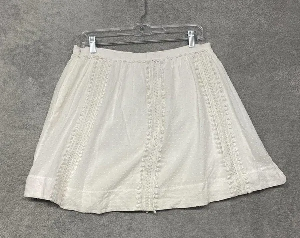 J Crew Skirt Womens 6 White A Line Mini Short Cotton Crochet Lace Side Zip - Image 5