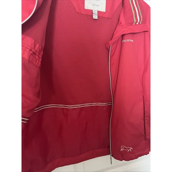 Horseware Ireland Equestrian Windbreaker Zip Red Jacket Women’s Medium - Image 5