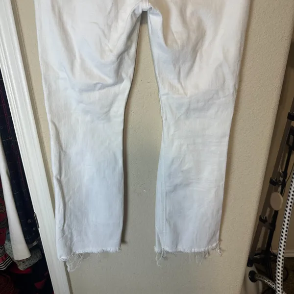 Rag‎ & Bone White Jeans Size 28 Women's Nina High-Rise Ankle Flare Raw Hem - Image 8