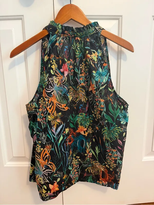 Maeve Prema Floral Tank Size Large Tropical Flowers Fun Print - Image 7