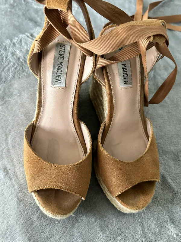 Steve Madden Secret Wedge in Camel Suede - Image 6