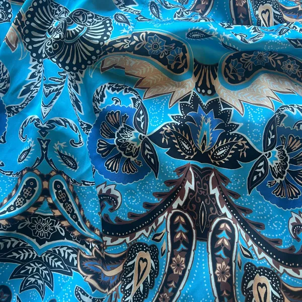 TopShop Blue Paisley Silky Cutout Halter Maxi Dress - Image 6