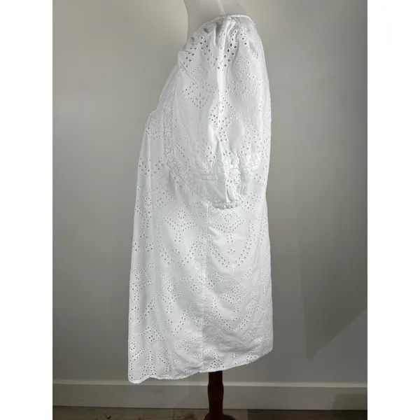 Sanctuary White Eyelet Cotton Puff Sleeve Mini Dress XS - Image 16