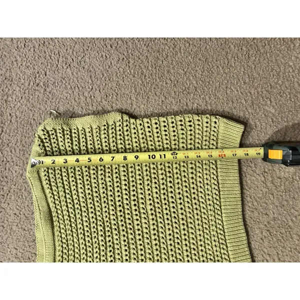 Broadway Crochet Tank Top - Women's Medium, Sage Cotton Blend - Image 12