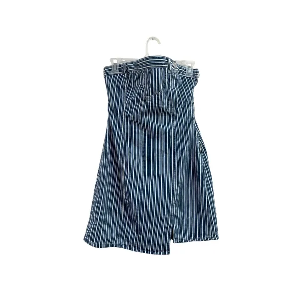 Zara Blue Stripe Strapless Denim Tube Y2K Mini Dress‎ Size Medium - Image 2
