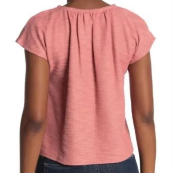 Madewell Ivy Textured Thread Knit Top Mauve Cap Sleeve Pullover W-497 Sz XL - Image 3