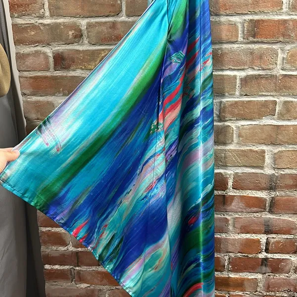 flowy and silky dress Blue Size XS - Image 11