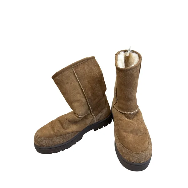 Ugg Womens Brown Leather Wool Ankle Boots Size 6W SKU8191 - Image 2