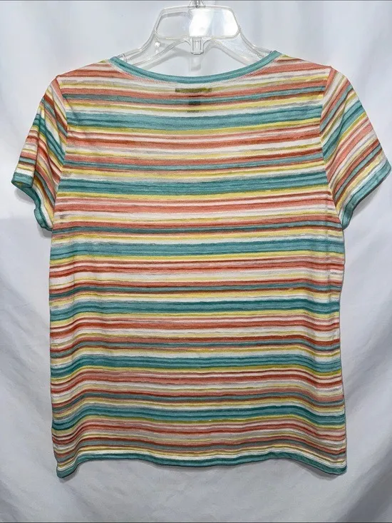 Lauren Ralph Lauren Multicolor Striped Scoop Neck Tee - Image 2