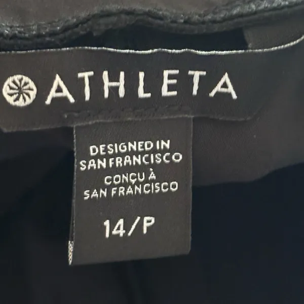 Athleta Move Easy Split Hem Pants Womens 14 Petite Short Black Flare athleisure - Image 10