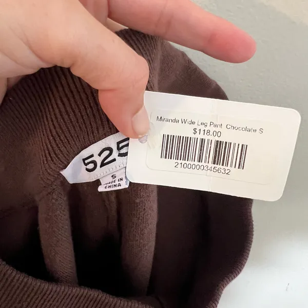 NWT 525 AMERICA- Miranda High Rise Wide Leg Pants Chocolate Size S - Image 6