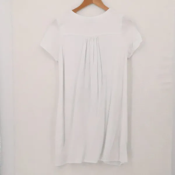 Lulus Embroidered Boho Shift Dress Swim Cover Womens Size M White‎ Blue Resort - Image 5