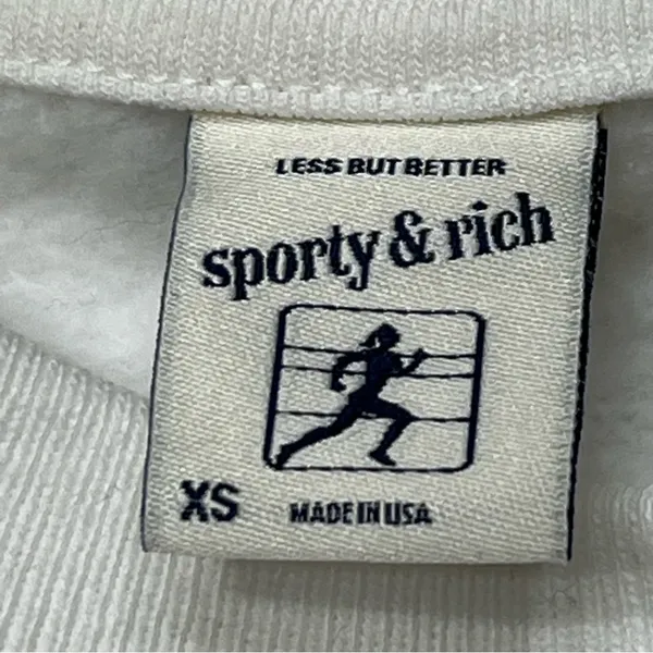 Sporty & Rich Crew Neck White Sweatshirt Oversized Street Wear - Image 5