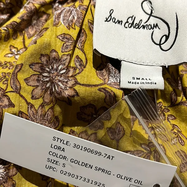 NWT SAM EDELMAN LORA MINI DRESS IN GOLDEN SPRIG -OLIVE OIL Small - Image 9