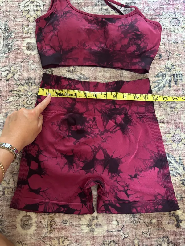 Active Workout Gym Matching Set Top and Bottom Red Size XS - Image 5