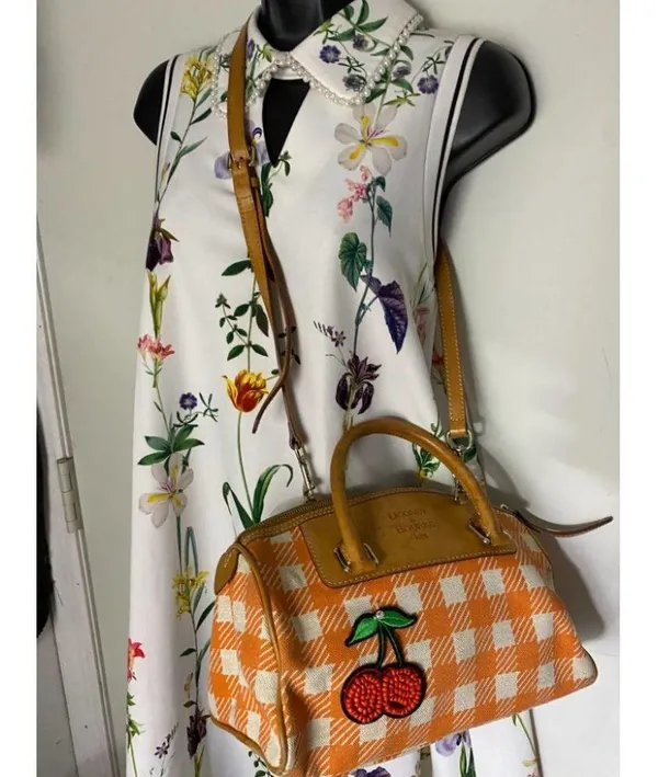 DOONEY & BOURKE Orange White Tote Crossbody Bag - Image 11