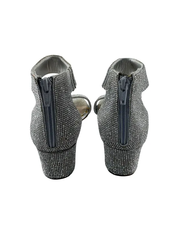 GB girls Silver Glitter Ankle-Strap Heels - Image 6