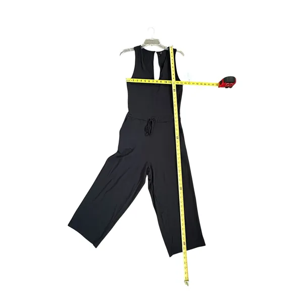 Quince Black Terry Modal Jumpsuit Wide Leg Keyhole Back Small - Image 5