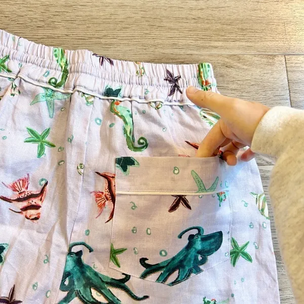 Hill House The Skylar 100% Linen Pants in Sea Creatures Size M NWT - Image 7