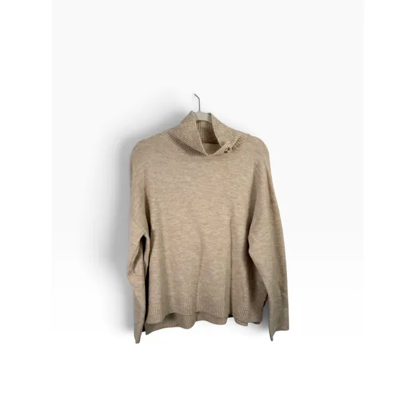 Suncoo Paris Cream Turtleneck Wool Alpaca Blend Sweater Womens T2 US Medium - Image 2