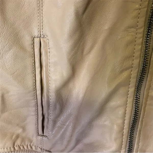 Cavalini Vegan Leather Bomber Jacket Mauve Size Large - Image 7