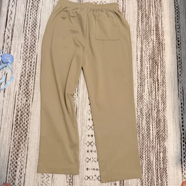 Coofandy Khaki Flowy Pants Tan Size M - Image 2